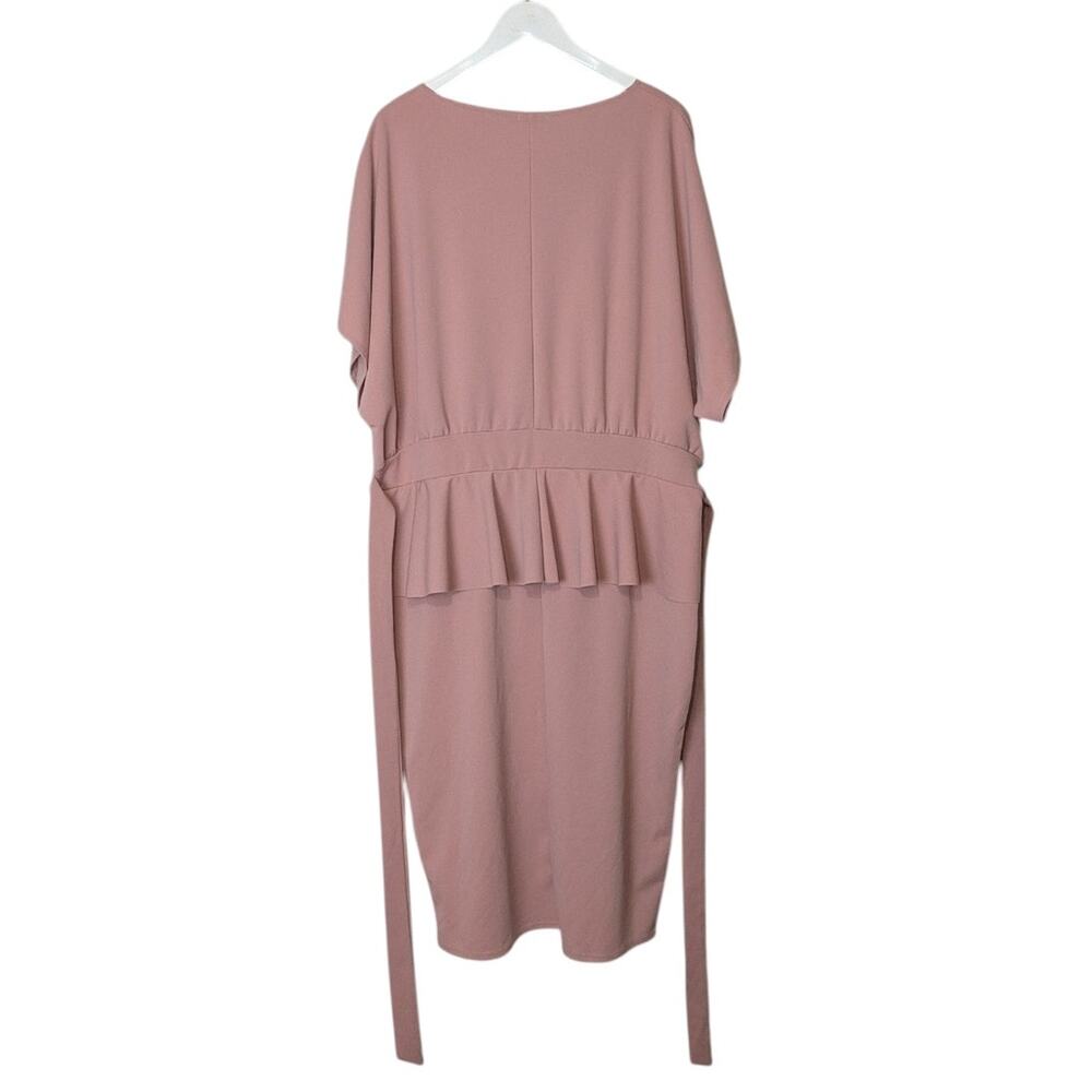 Boohoo Plus Peplum Dress Blush Rose Pink Size 20 - Picture 7 of 8